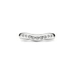 Elsa Peretti® band ring with diamonds in platinum, wide. - Size 5