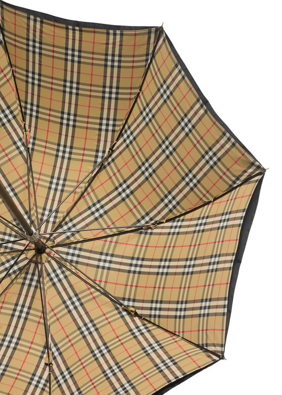 Check-lined Walking Umbrella, , hi-res