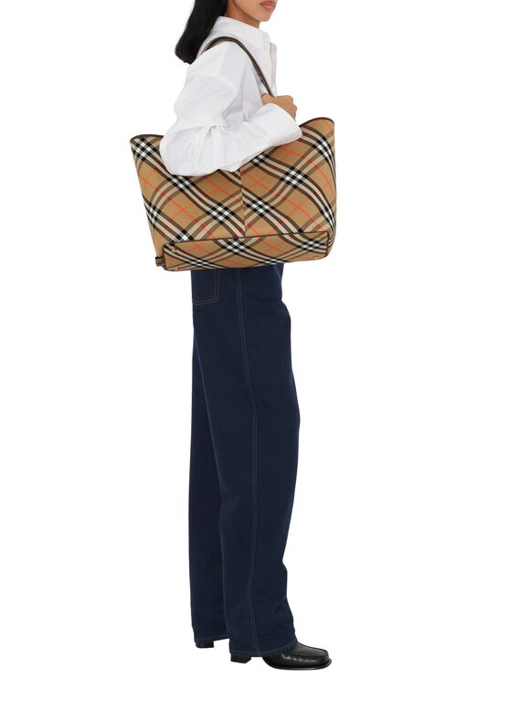Medium Check Tote, , hi-res