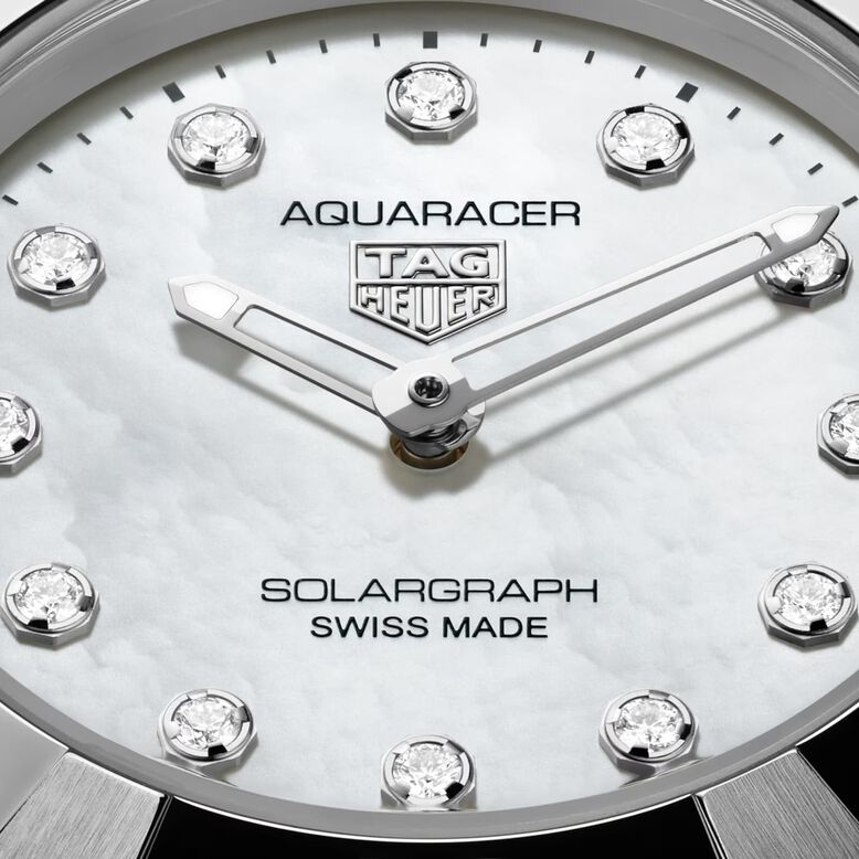 Aquaracer Professional 100 Solargraph 28mm Ladies Watch White Mother Of Pearl, , hi-res