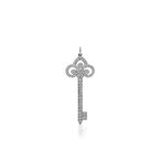 Tiffany Keys fleur de lis key pendant in platinum with diamonds.