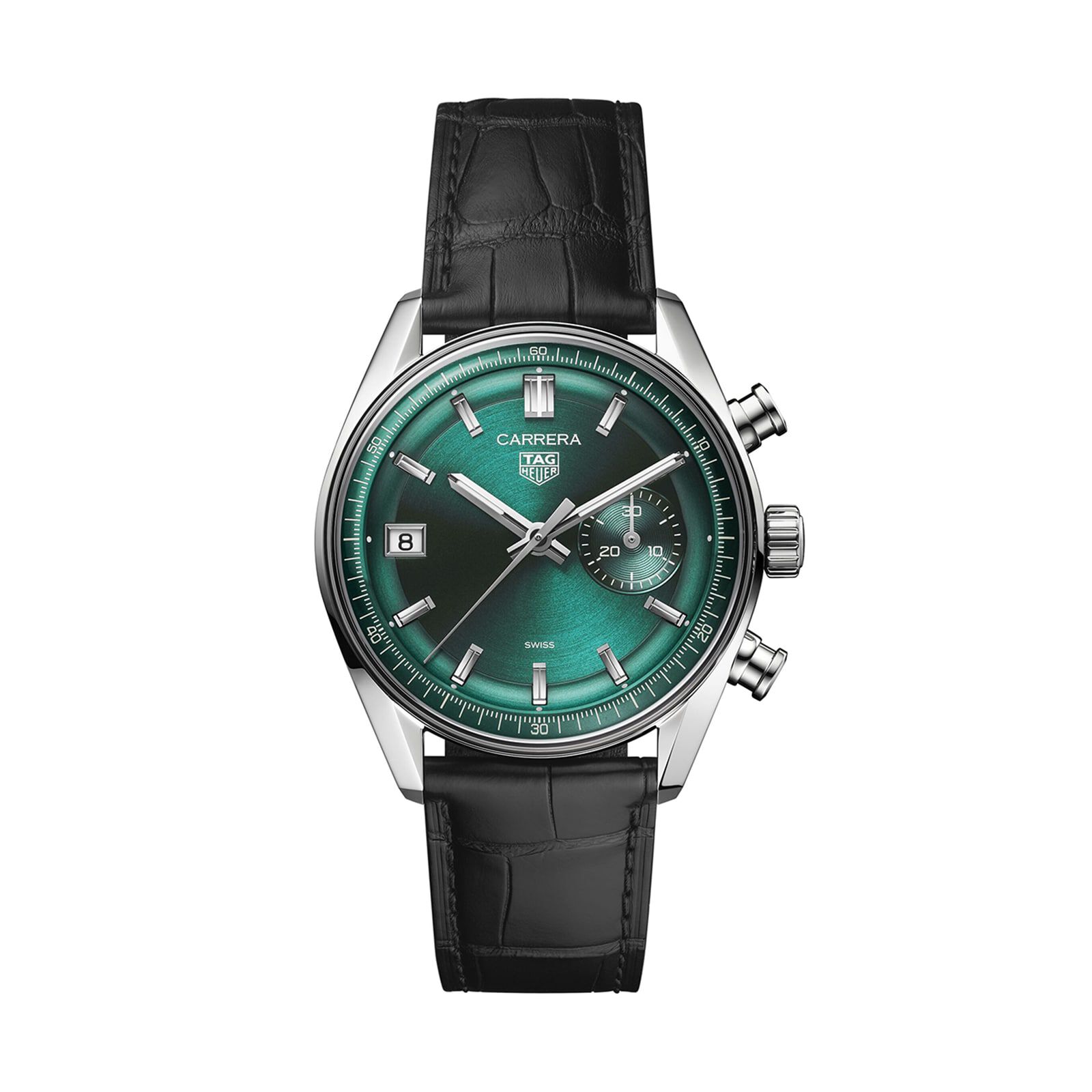 Tag Heuer Carrera Chronograph 39mm Mens Watch Green Fine Watches Heathrow Reserve Collect