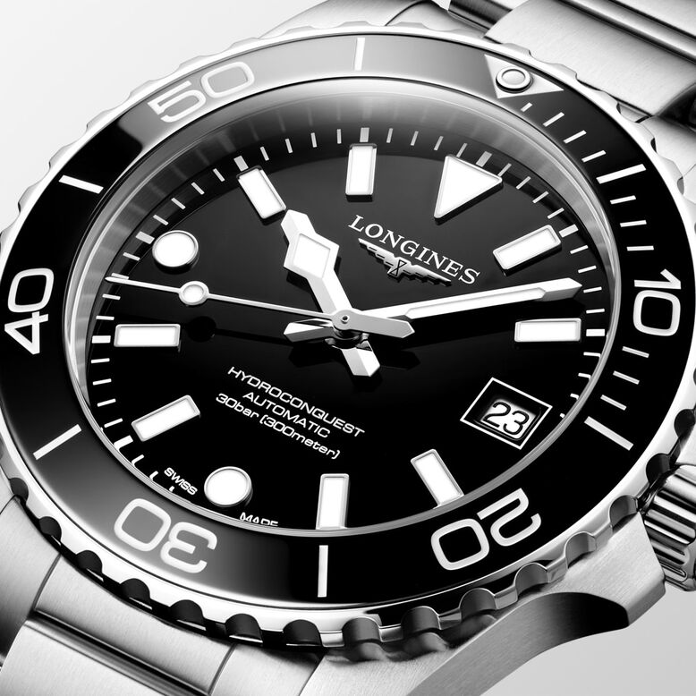 HydroConquest 39mm Mens Watch Black, , hi-res