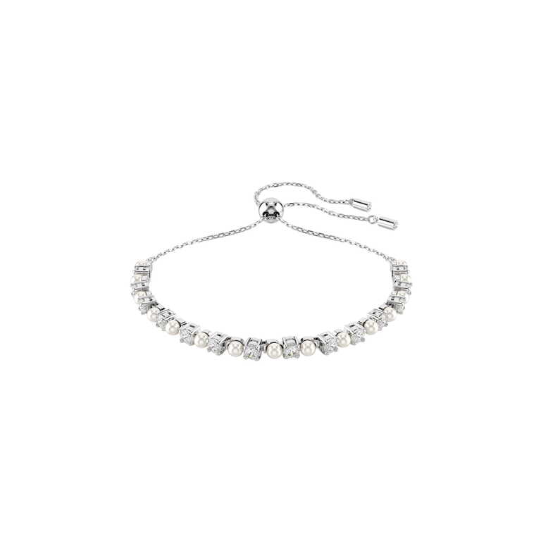 Matrix Crystal Pearl Bracelet - White Rhodium, , hi-res