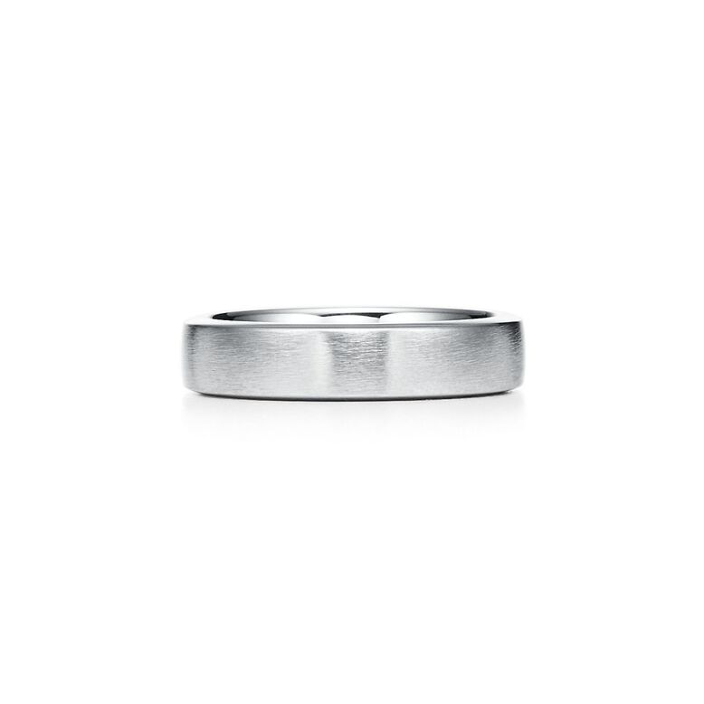 The Charles Tiffany Setting Satin Finish Ring in Platinum, 5 mm Wide - Size 9, , hi-res