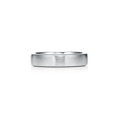The Charles Tiffany Setting Satin Finish Ring in Platinum, 5 mm Wide - Size 9,