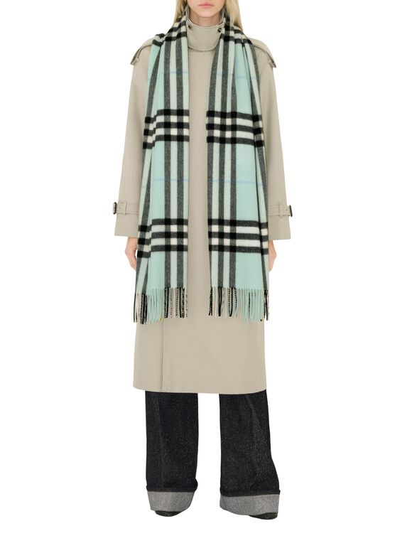 Wide Check Cashmere Scarf, , hi-res