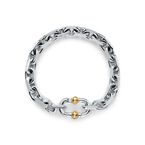 Tiffany 1837™ Makers wide chain bracelet in sterling silver and 18k gold, small. - Size Small
