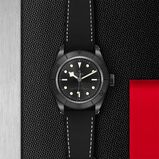 Black Bay Ceramic 41mm Ceramic Case Hybrid Leather And Rubber Strap, , hi-res