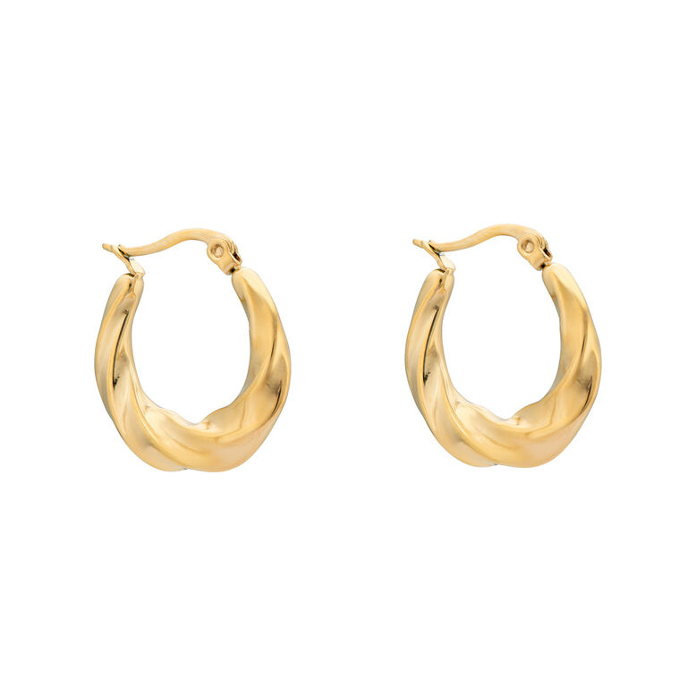 Gold Twist Earrings, , hi-res