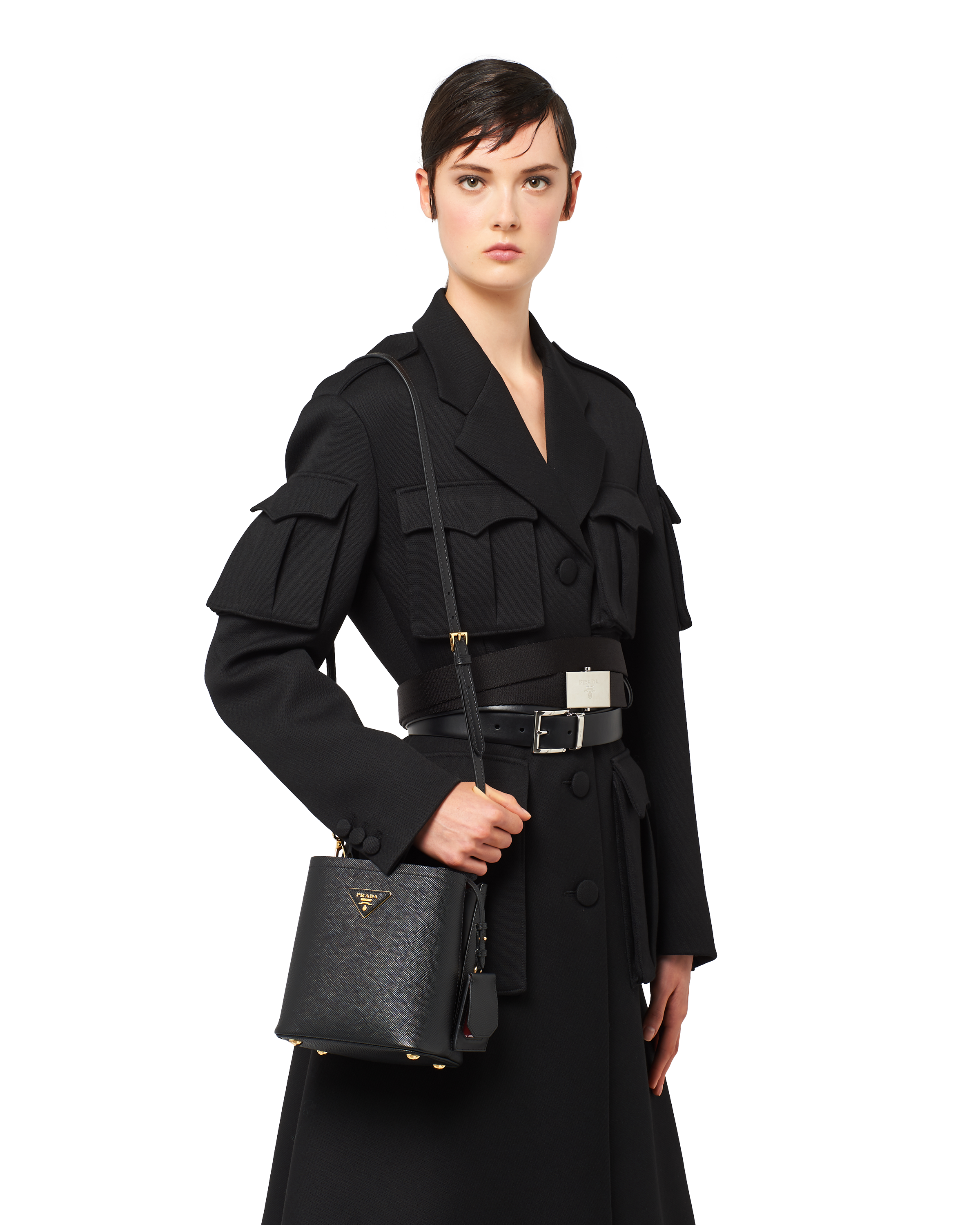 Prada Small Saffiano Leather Prada Panier Bag Top Handle | Heathrow Boutique