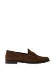 Coin Detail Suede Penny Loafers, , hi-res