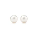 Ziegfeld Collection pearl earrings in sterling silver. - Size 7-8 mm