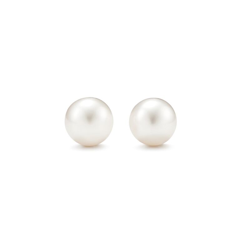 Ziegfeld Collection pearl earrings in sterling silver. - Size 7-8 mm, , hi-res