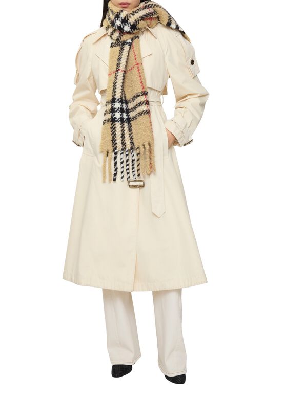 Check Alpaca Wool Blend Boucl&eacute; Scarf, , hi-res