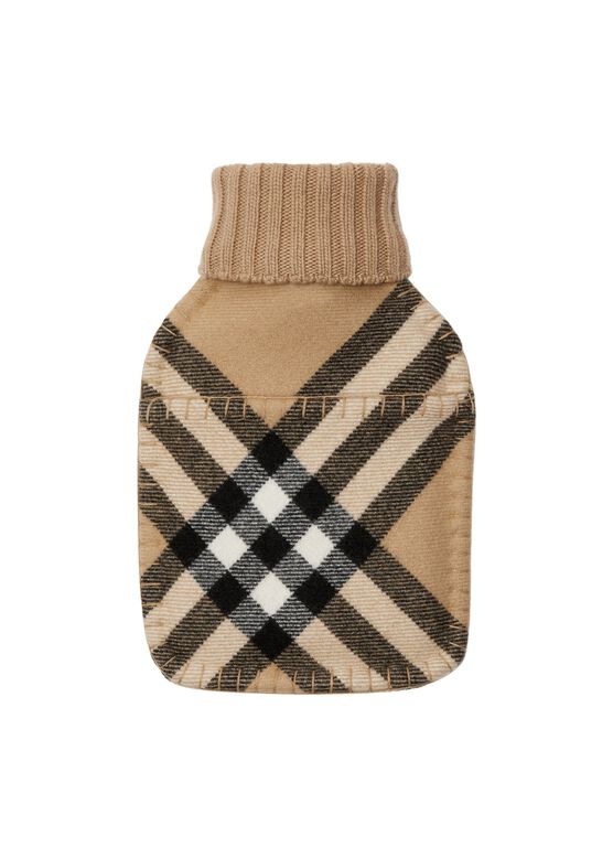 Check Cashmere Wool Hot Water Bottle, , hi-res