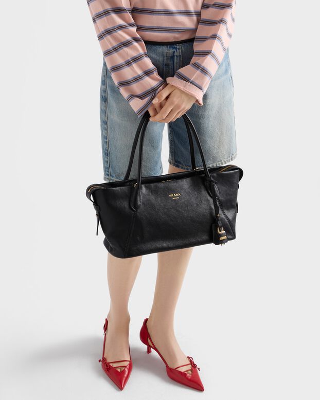 Prada Ouvert large leather tote bag, , hi-res