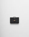 Saffiano and smooth leather card holder, , hi-res