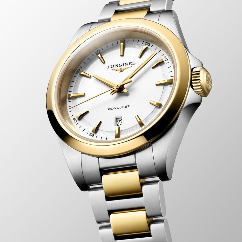 Conquest Quartz 30mm Ladies Watch Bi-Colour White, , hi-res