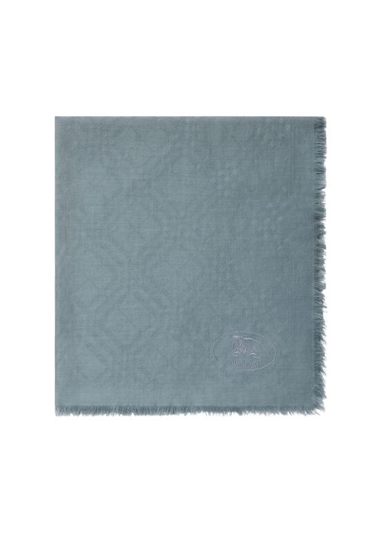 Wide Check Wool Silk Scarf, , hi-res