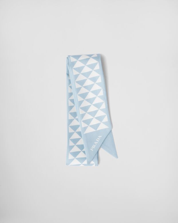 Printed silk tie, , hi-res