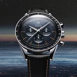 Speedmaster Anniversary Series 40mm Mens Watch Blue -Black Leather Strap, , hi-res