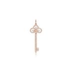 Tiffany Keys fleur de lis key pendant in 18k rose gold with diamonds.
