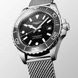 HydroConquest 42mm Mens Watch Black Mesh, , hi-res