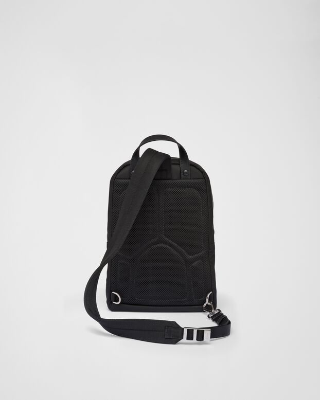 Re-Nylon and Saffiano leather backpack, , hi-res