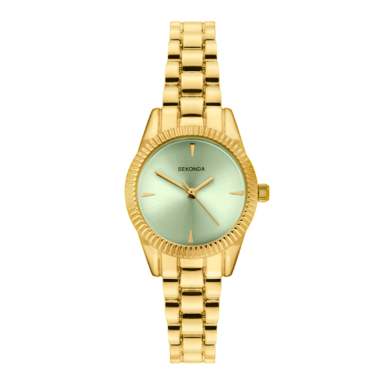 Ladies Classic Watch Green Sunray - Gold, , hi-res