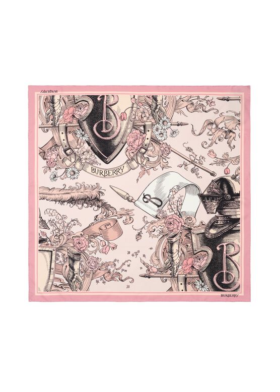 Etched Knight Silk Scarf, , hi-res