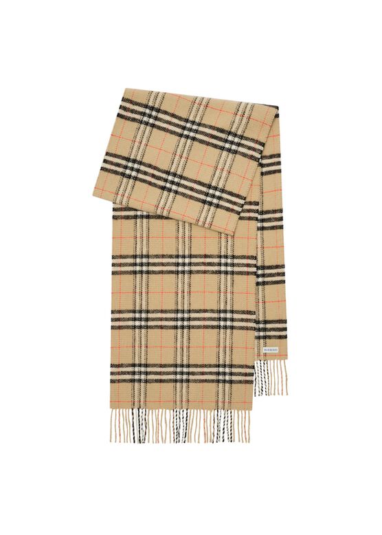 Check Wool Cashmere Scarf, , hi-res