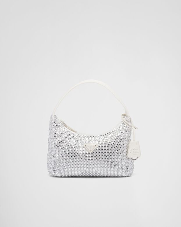Satin mini-bag with crystals, , hi-res