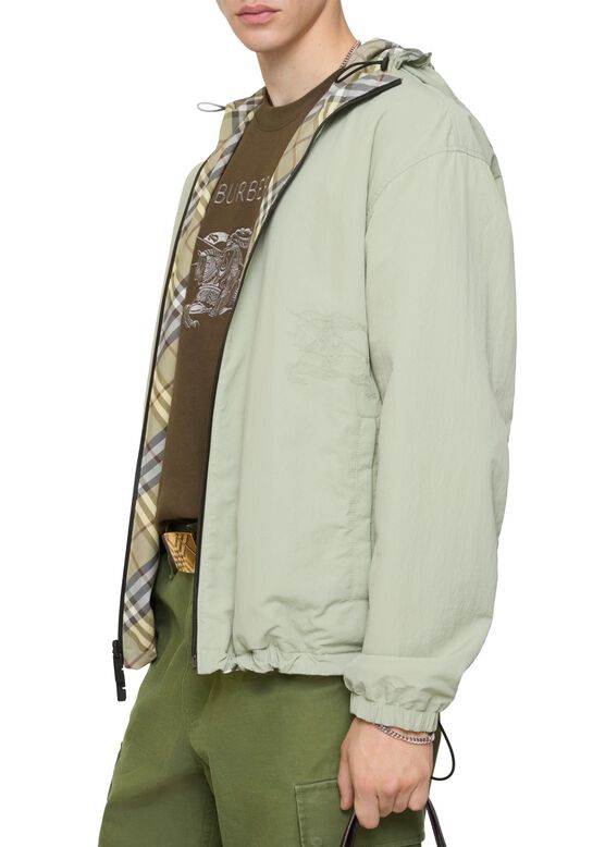 Reversible Check Hooded Jacket, , hi-res