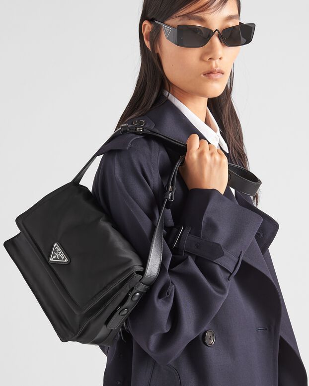 Small padded Re-Nylon shoulder bag, , hi-res