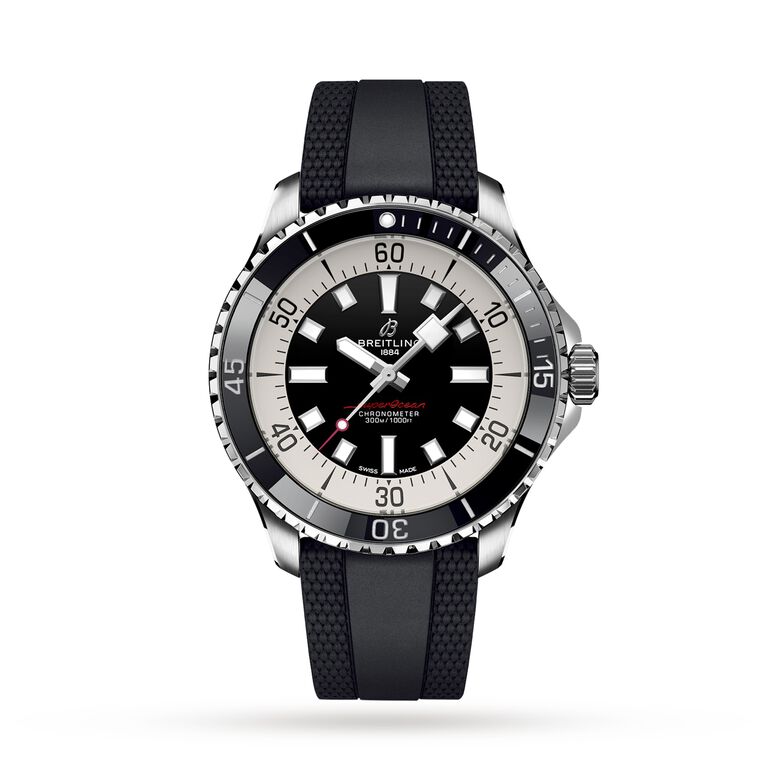 Superocean Automatic 44 Stainless Steel Rubber Strap Watch, , hi-res