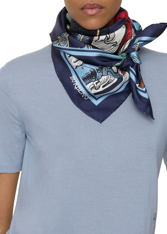 Etched Knight Silk Scarf, , hi-res