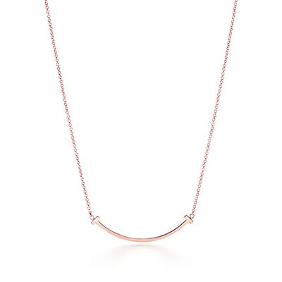 Tiffany T Smile Pendant in Rose Gold, Small