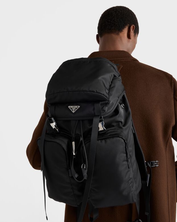 Re-Nylon and Saffiano leather backpack, , hi-res