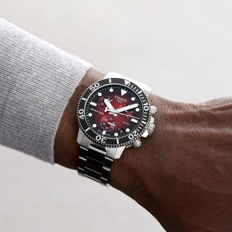 T-Sport Seastar 1000 Quartz Chronograph 45.5mm Mens Watch Red, , hi-res