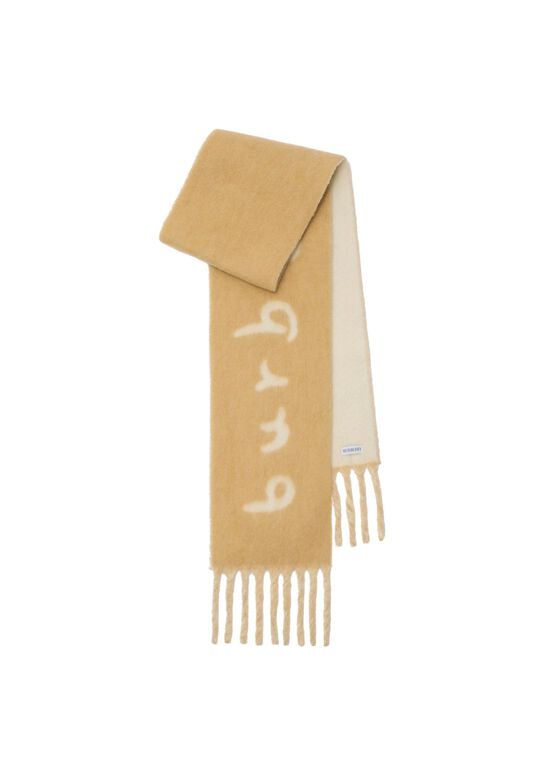 Reversible Logo Alpaca Wool Blend Scarf, , hi-res