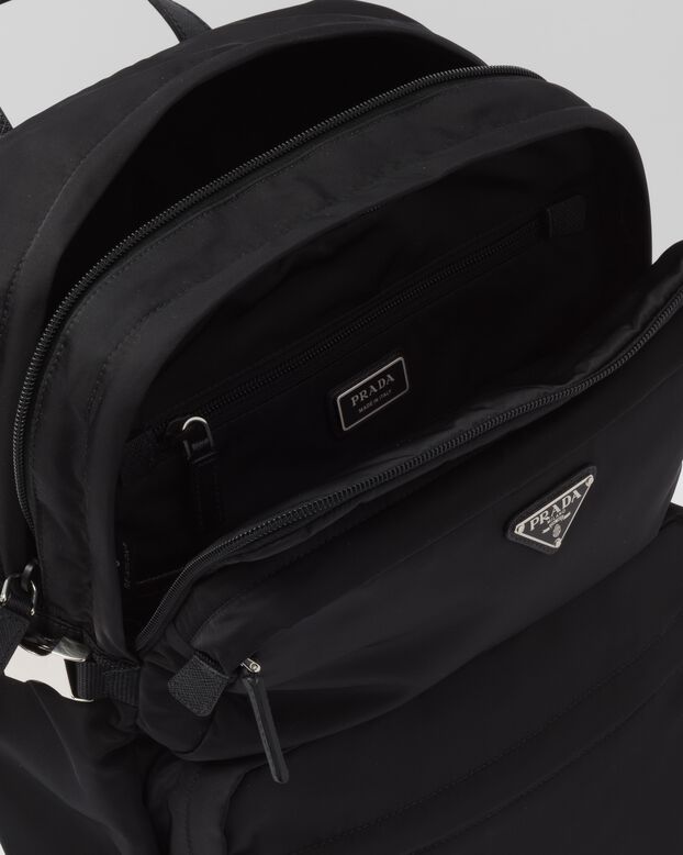 Re-Nylon and Saffiano leather backpack, , hi-res