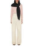 Wide Check Wool Silk Scarf, , hi-res