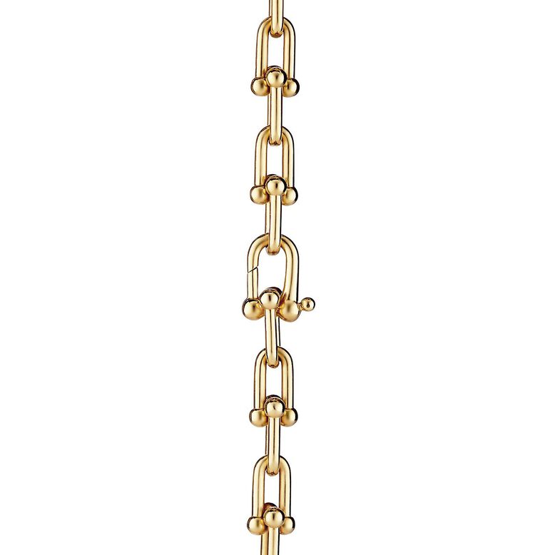 Tiffany HardWear graduated link necklace in 18k gold - Size 18 in, , hi-res