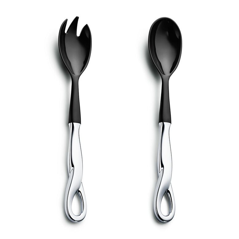 Elsa Peretti&reg; Padova salad serving spoon and fork set in sterling silver and res, , hi-res