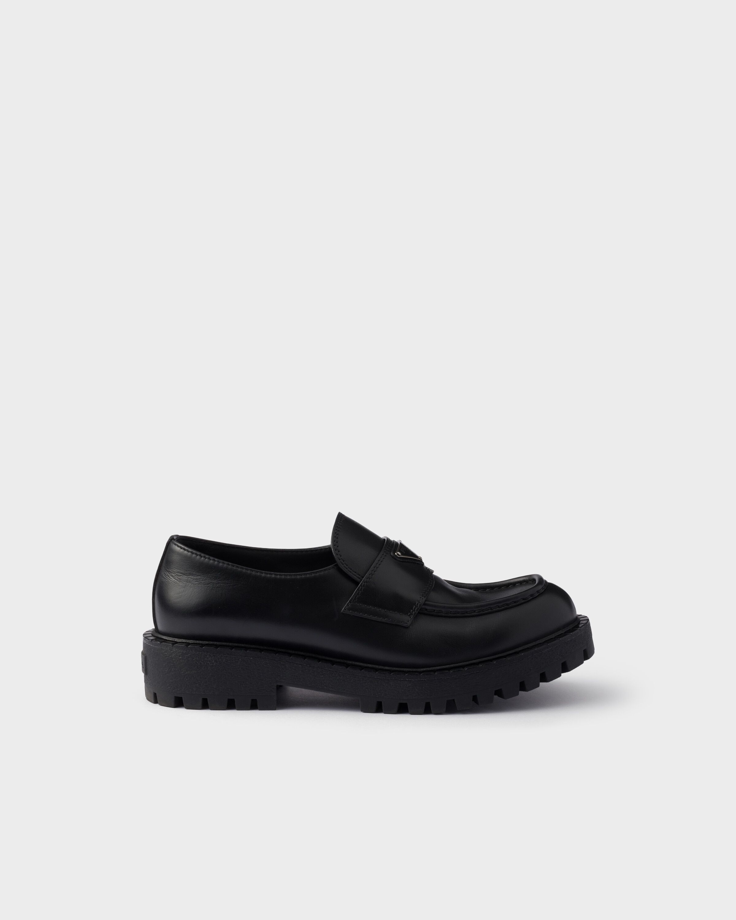 Brushed leather loafers