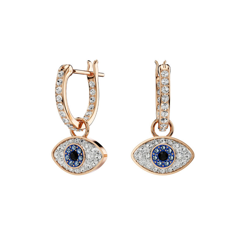 Symbolica Drop Eye Multicolored Rose Gold Earrings - SS Box, , hi-res