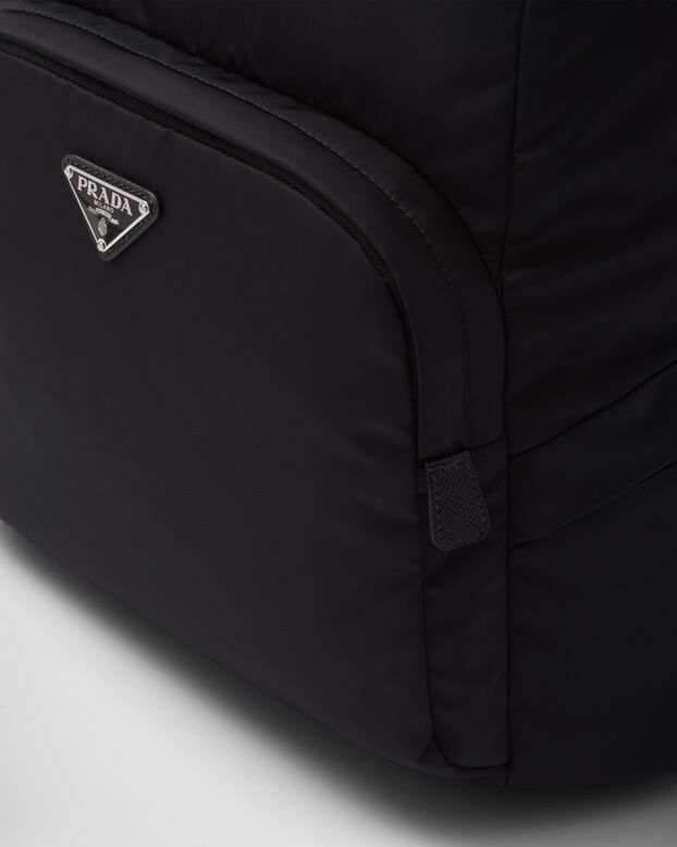 Re-Nylon and Saffiano leather backpack, , hi-res