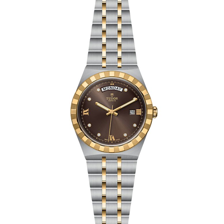 Royal S&amp;G 41mm Steel Case Diamond-Set Chocolate Dial, , hi-res