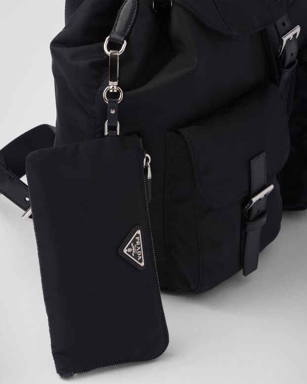 Re-Nylon medium backpack with pouch, , hi-res